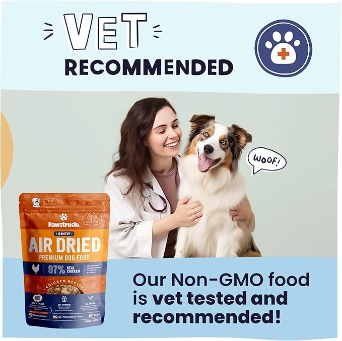 Pawstruck Air Dried Dog Food with Real Chicken, Grain Free, Made in USA, Non-GMO, Vet Recommended, High Protein Limited Ingredient Full-Feed, All Breeds & Ages, 2.5oz Trial Bag (Pack of 2)