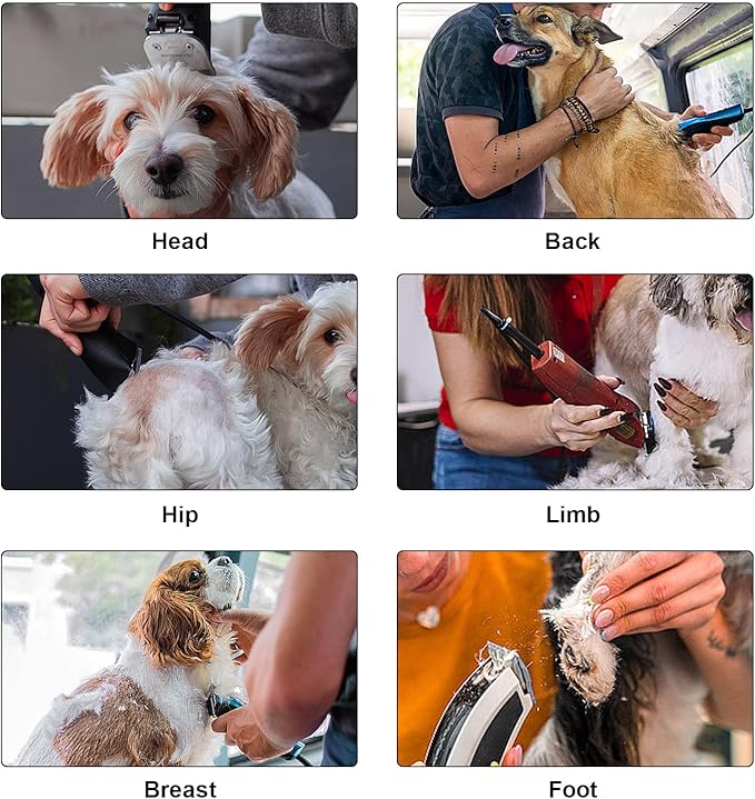 Size10/ 7FC/5FC/4FC Detachable Pet Dog Clipper Blades, Compatible with Most Oster A5, KM Series Clippers,Made of Ceramic Blade & Stainless Steel Blade 5PACK