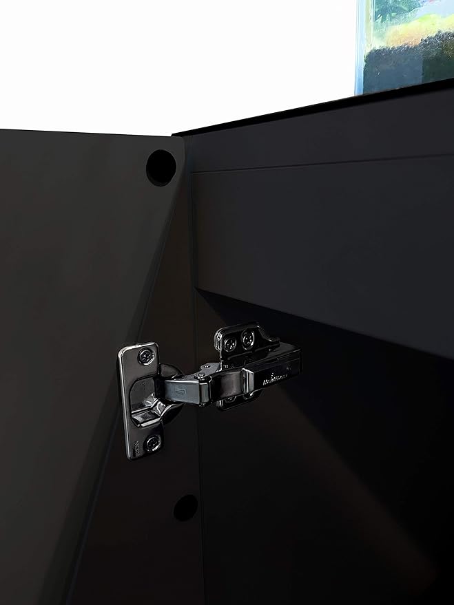 Landen Aquarium Wooden Stand and Cabinet for up to 20 Gal Tank, Fish Reptile Sea Salt Water Tank Stand, Nano Foam Leveling Mat Included, W17.7xD17.7xH31.49 in,Wooden Matte Black Painted(Stand Only)