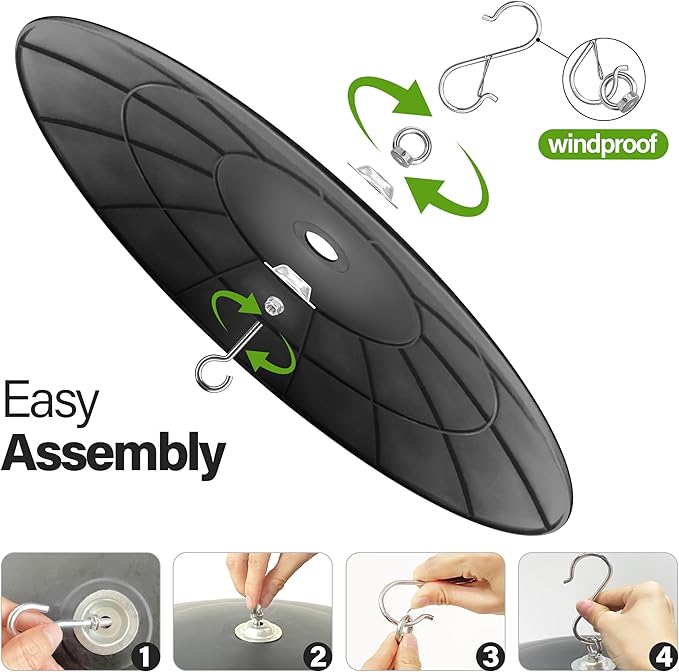 19" Extra Large Squirrel Baffle,Hummingbird Feeder Shade Dome Cover, Bird Feeder Rain Guard, Hanging Squirrel Proof for Shepherd's Hook Outdoors (Black) 2 Pack