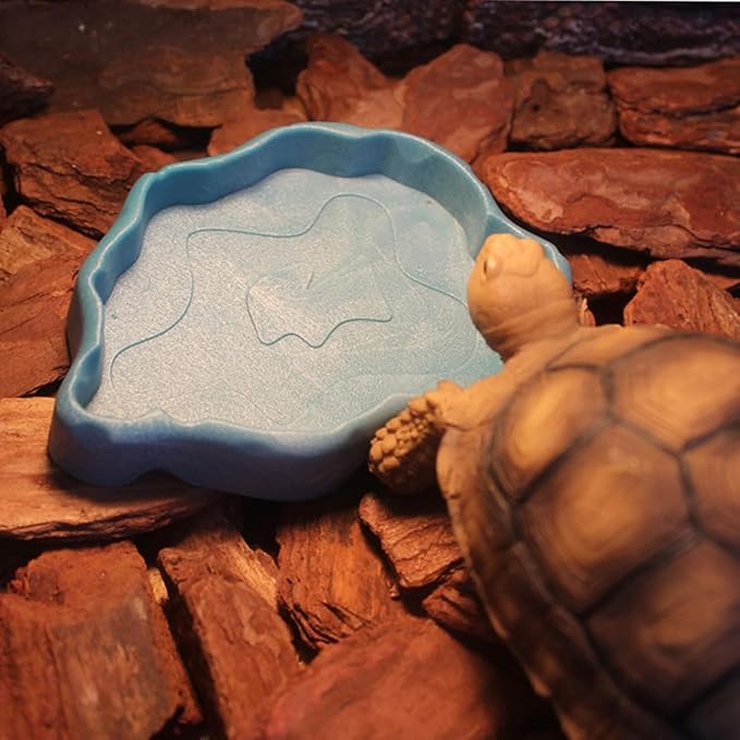 Reptile Food and Water Bowl, Plastic Feeding Plates for Turtle, Tortoise, Lizard, Chameleon, Iguana, Snake, Gecko