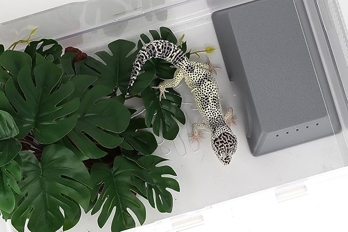 Snake Hide, Leopard Gecko Tank Accessories for Reptile Ball Python Crested Gecko Lizard Bearded Dragon - GrayHideM