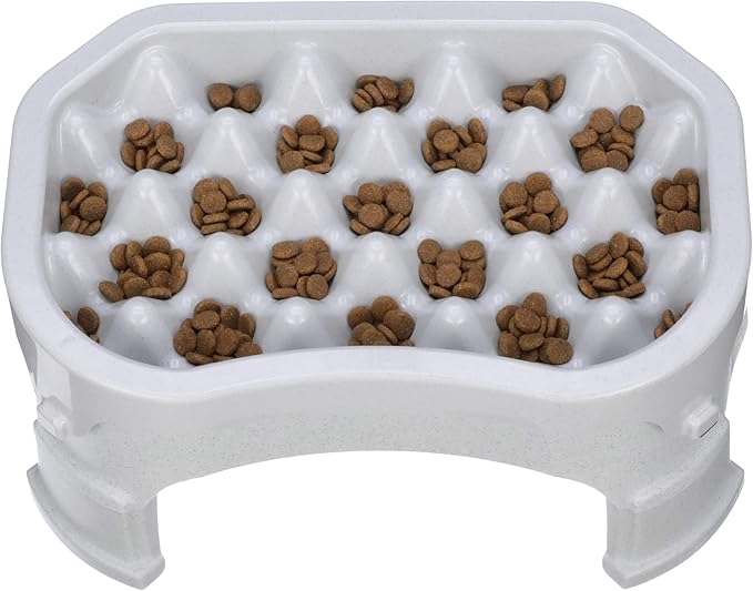 Neater Pet Brands – Neater Raised Slow Feeder Dog Bowl – Elevated and Adjustable Food Height - (6 Cup, Vanilla Bean)
