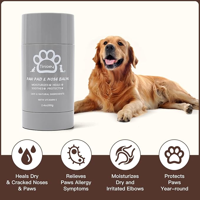 Cat Dog Paw Pad Balm Stick (2.4 oz) | Natural Lick Safe Dog Paw Blam Protector, Soother & Moisturizer for Cracked Dry & Damaged Paws, Nose & Elbows | Snout Soother for Dogs