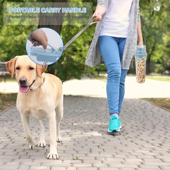 Dog Food Storage Container Airtight Portable Dog Food Container with Handled Lid and Pour Spout,Food Storage for Dog Dry Food Small Pet Food Container with Measuring Cup for Home, Travel,2.8L Blue