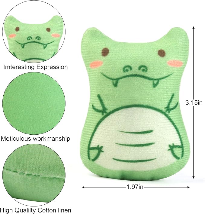 Dorakitten Catnip Toys for Indoor Cats - 5PCS Plush Cat Chew Toys Teething Interactive Catnip Filled Kitten Toy Soft Pet Toy