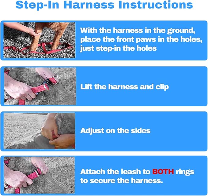 Personalized Dog Harness - Custom No Pull Pet Harness with Name and Phone Number - Adjustable Dog Vest with Reflective Strips