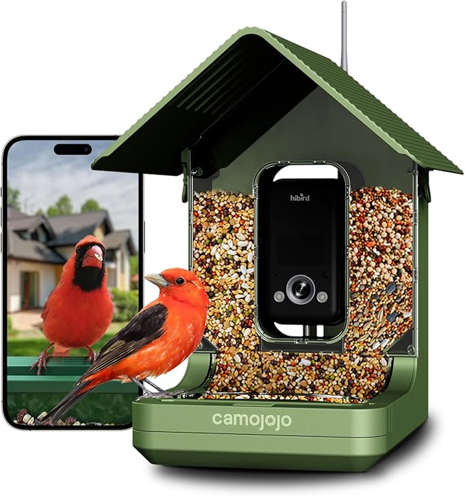 Hibird 4K HD Smart Bird Feeder with Camera, 2.4G/5G Dual WiFi Wireless Outdoor, Auto Higher Resolution Bird Video Capture, AI Identify 10000+ Species, 1080P Live Function for Everyone