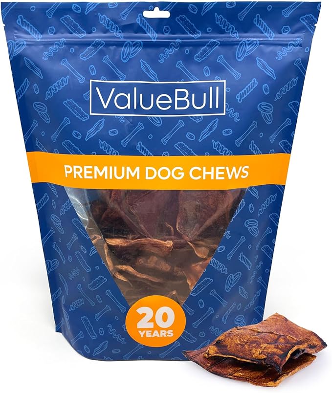 ValueBull USA Rawhide Chips, Natural Beef Flavor, 2 Pound - Natural & Safe, USA Beef Hide, Long Lasting, Chemical Free, No Artificial Flavors