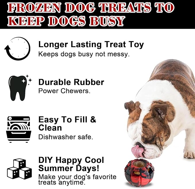 Yipetor Dog Toy, Frozen Dog Treats to Keep Dogs Busy, Interactive Treat Dispensing Dog Toy Puzzle, Interactive Chew Toys for Puppy Small Medium Dog, Power Chewer, Durable Rubber-Easy to Clean(Medium)