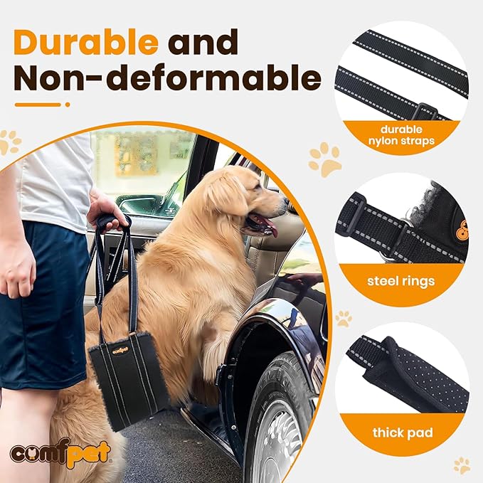 Portable Dog Lift Harness, Thickened Lambswool Dog Lift Harness for Hind Leg, Hip Support Harness Helps Elderly pet, Injured, After Surgery (Large)