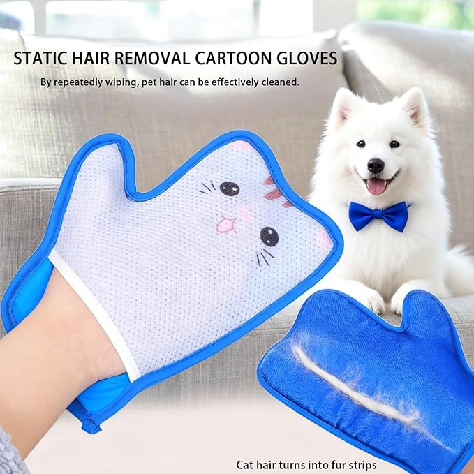 Pet Hair Removal Tool, Pet Hair Remover Glove, Dog Hair Remover, for Cats and Dogs,Cute,Washable Reusable,Cute Pet Hair Removal Tool for Furniture, Clothes, Couches, Bed, Carpet
