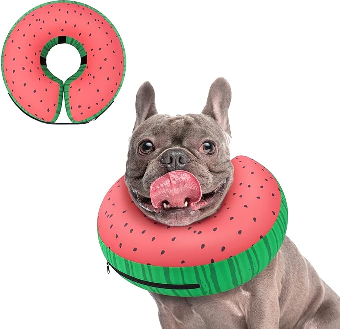 Supet Inflatable Dog Cone Collar for Large Medium Small Dogs, Soft Cone Collar for Dogs Cats, ECollar Doggie Neck Donut Dog Cone Alternative After Surgery