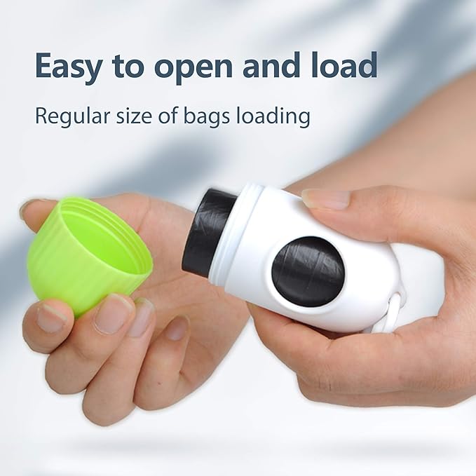 Fida Retractable Dog Leash with Dispenser and Poop Bags, 16 ft Pet Walking Leash for Small Dog or Cat up to 26 lbs, Anti-Slip Handle, Tangle Free, Reflective Nylon Tape (S, Green)