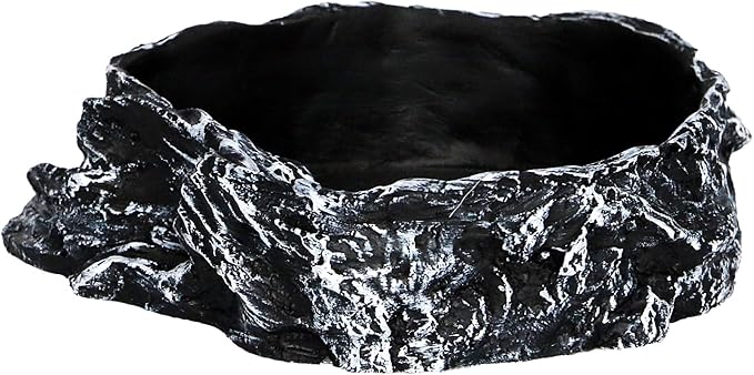 Reptile Rock Corner Water/Food Dish – Amphibians Rock Corner Food/Water Bowl, Made from Premium Non-Toxic Resin – Small Size – Large Size