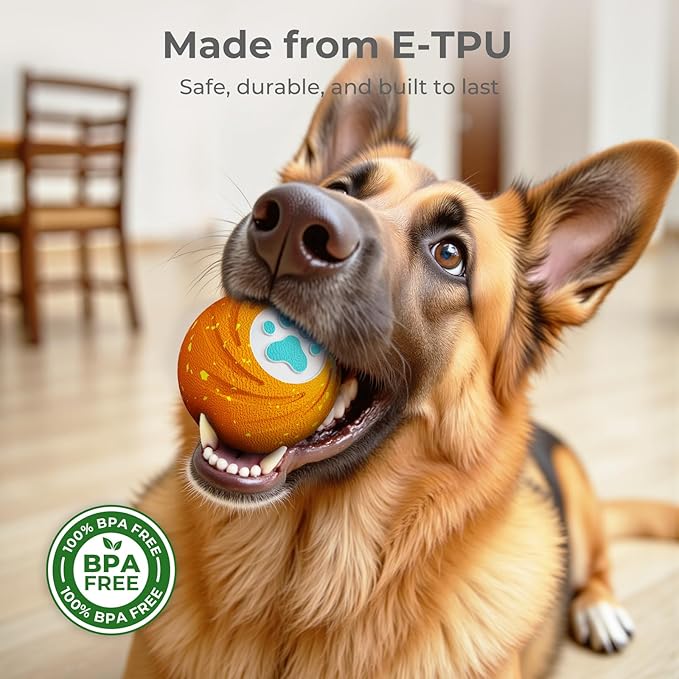 Lovkid Smart Interactive Dog Toy - Dog Ball Toys for Medium Large Dogs to Keep Them Busy, Durable ETPU Material, 3 Play Modes Automatic Moving, Bouncing, IPX7 Waterproof, Indoor & Outdoor (Orange)