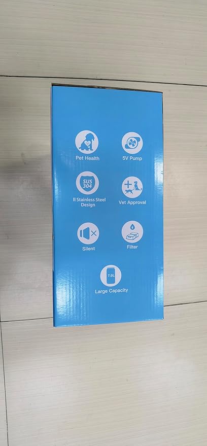 Dog Water Fountain for Large Dogs: 7L/236oz/1.8G Dog Fountain Stainless Steel - Big Cat Drinking Fountain Indoor - Super Quiet Water Fountain for Dogs Inside - for Large Dog Cats & Multi-Pet Home