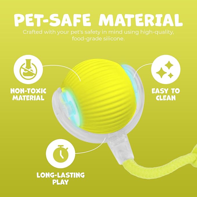 Pawlo Speedy Tail 2.0 Cat Toy –Teazys Turbo Tail Upgrade – Interactive Cat Toy – Kitten Toys – Automatic cat Toy for Boredom – Moving cat Toys for Indoor Cats with 2 Tails (Yellow)