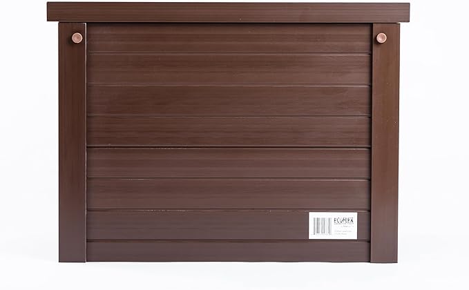 New Age Pet ECOFLEX Piedmont Elevated Dog Feeder, Sliding Lid Storage, Includes two 32oz Stainless Steel Bowls Easy Clean, 10 Year Warranty, Brown