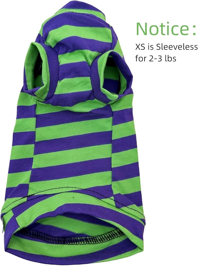 Vintage Stripes Sphynx Hairless Cats Shirt Cotton Cat Turtleneck Pet Clothes Kitten T-Shirts with Sleeves for Sphynx Cats (Eggplant, X-Small)