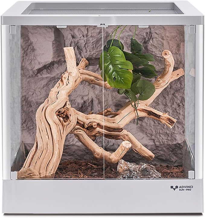 Reptile Glass Terrarium 18"x18"x18" 24 Gallon Knock-Down Dual-Locking Security Mesh Ventilation Durable Aluminum Frame Modern Design