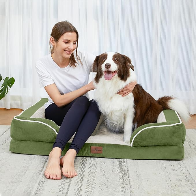 Comfort Expression Small Dog Beds Waterproof Cat Beds Orthopedic Foam Sofa Beds for Small Dogs Comfy Pet Bed with Washable Removable Cover & Non-Slip Bottom(XX-Small,Light Green)