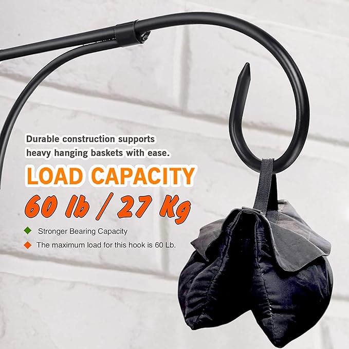 Wall Mount Hanging Plant Bracket, 2 Pack 11 Inches Plant Hook, Heavy Duty Rustic Decorative Metal Plant Hanger for Hanging Plant Flower Lantern Bird Feeder Wind Chimes