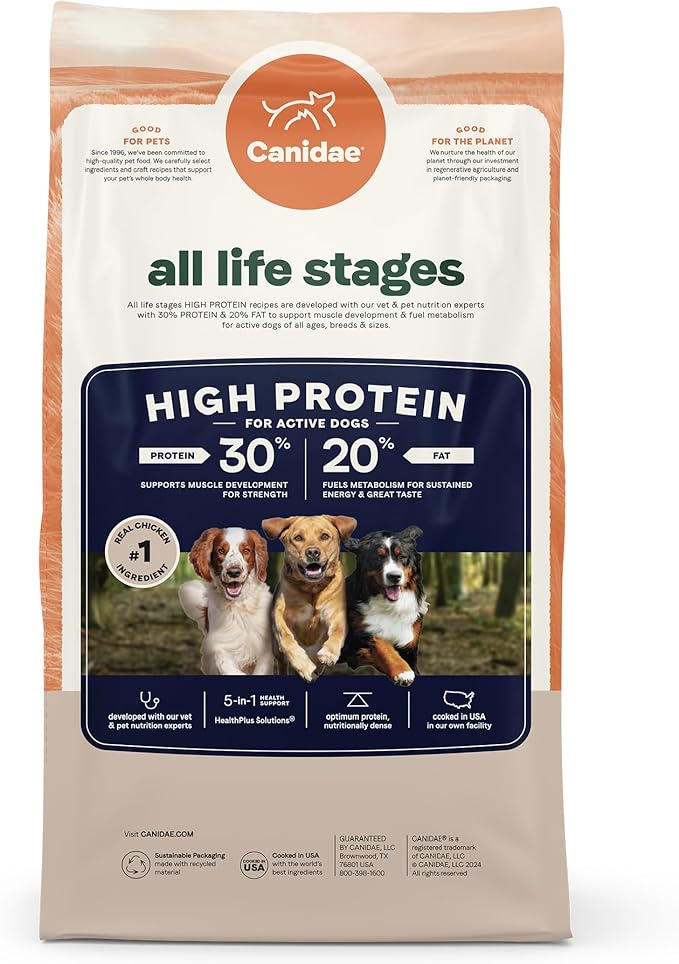 CANIDAE All Life Stages High Protein Dry Dog Food, Multi-Protein Recipe, 4 lbs. (Pack of 2)
