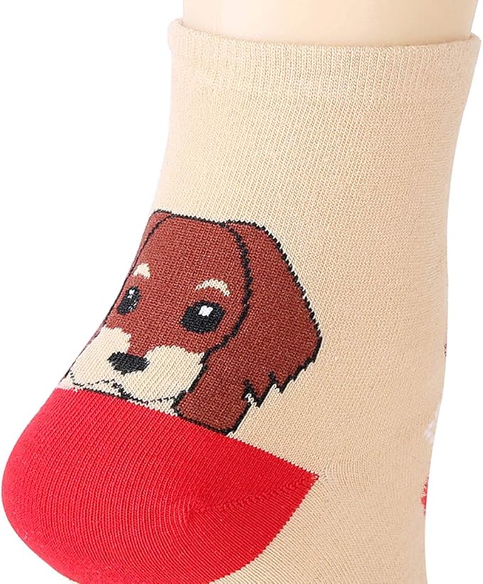 Womens Grils Cute Animal Socks, Dog Cat Socks, Novelty Funny Crew Sock, Animal Gifts for Women Dog and Cat Lovers