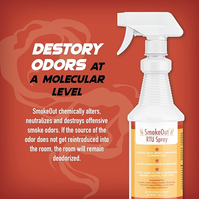SmokeOut - Commercial Strength Odor Eliminator - Neutralizer, Deodorizer, Odor Remover (32 ounce)