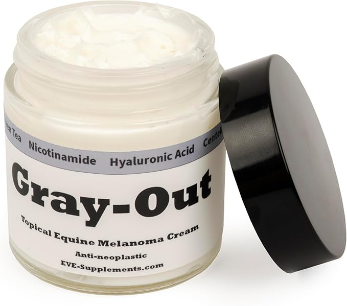Gray-Out | Equine Melanoma Cream | Topical for Grey Horses Supports Skin Health & Appearance | Easy-to-Apply Formula for Lumps & Blemishes | 4 oz Jar