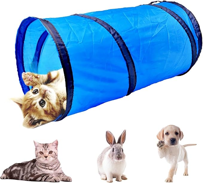 iCAGY Cat Tunnel for Indoor Cats, Pet Cat Kitten Rabbit Play Toys Tube Tunnel Interactive Crinkle Pop Up 20"