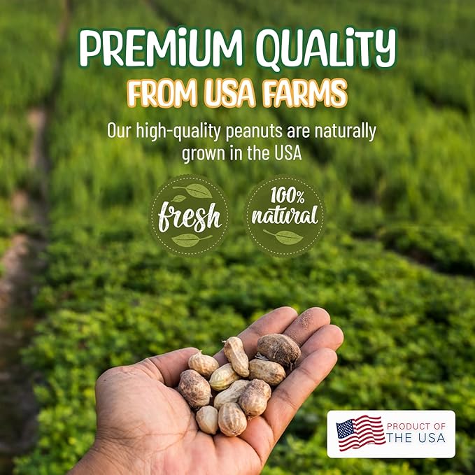 Premium Quality Raw Peanuts in Shell - 5 Pounds – All-Natural Food for Squirrels, Deer, Birds, and Other Wildlife Animals – Grown in The USA for Healthy Nutrition