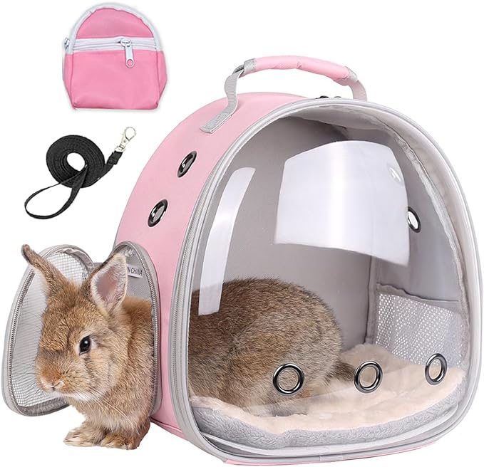 Portable Small Animal Backpack Travel Breathable Pet Carrier Bag Cages for Guinea Pig, Rabbit, Bearded Dragon, Squirrel, Tortoise, Bird, Lizard, Sugar Glider