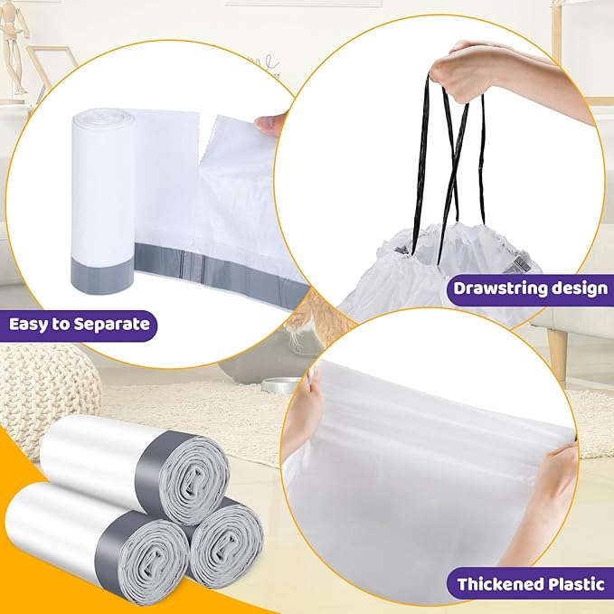 40 Count Cat Litter Liners Large, Jumbo Drawstring Extra Durable Pet Cat Pan Liners Extra-Thick Kitty Litter Box Bag 36" x 19"