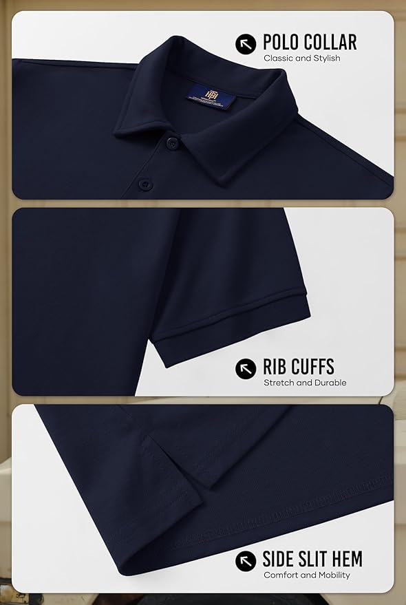 Men Embroidered Doberman Polo Casual Short Sleeve Plain Collar Shirt (S-XXL)