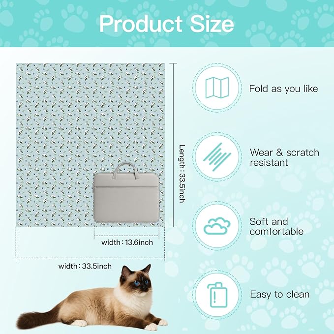 33.5" Cat Wrap for Grooming, Maximum, Self-Adherent Soft Cat Blanket for Nail Clipping, Anti-Scratch-Escape Calming Wrap, Cats Burrito Swaddle for 6-18 lbs (Funny Bear, XX Large)