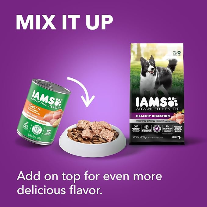 IAMS Advanced Health Healthy Digestion Adult Dry Dog Food with Real Chicken, 27 lb. Bag