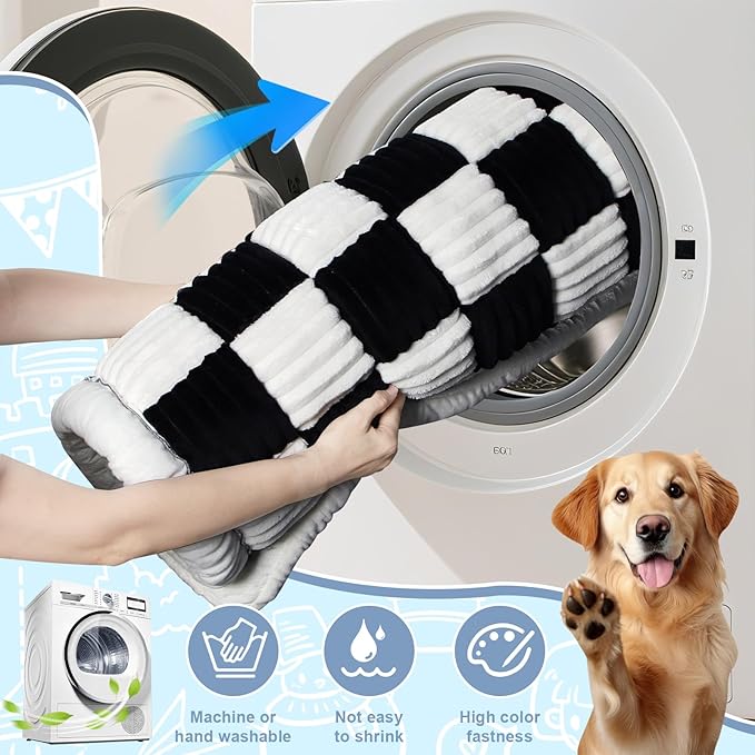 Backseat Dog Bed Mat for Car: 27.6" x 52" Non-Slip Dog Bed for Back Seat - Soft and Comfortable Dogs Blanket - Washable Travel Pet Mat Seat Protector Fit for Back Seat Cover, Grid