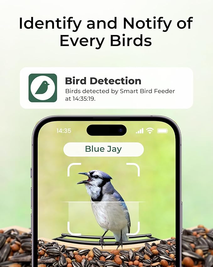 TT Nature@ Bird Feeder with Camera, Smart Bird Feeder Solar Panel, Christmas Style