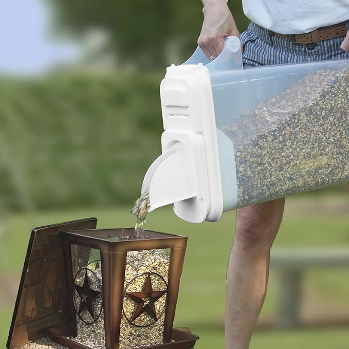 Buddeez Pet Food Storage Dispensers Plastic 4 Gallon - Airtight Flip Top for Freshness - Dry Dog Food, Cat Food or Bird Seed Plastic Containers (Set of 2)