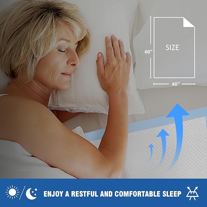 Bed Pads Disposable 40"X60" Super Absorbent Pee Pads, Oversized Underpads for Adults, Elderly, Pets [150x200CM, 15pcs]