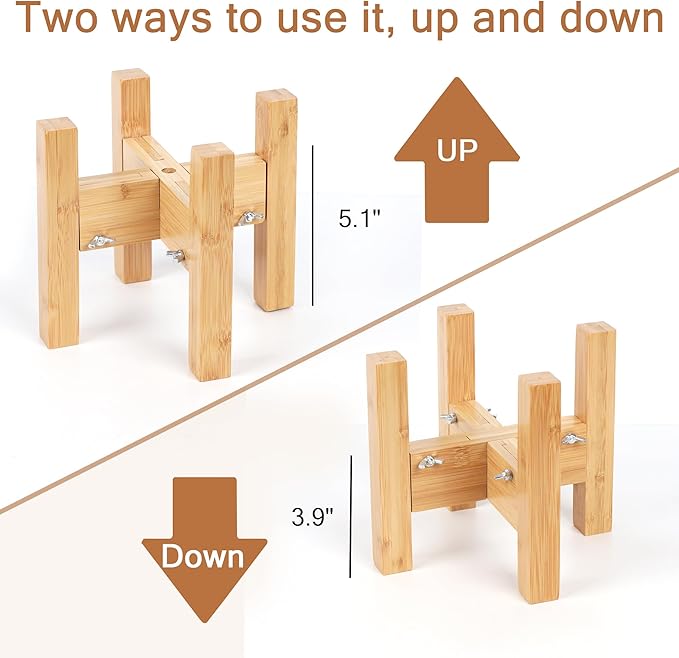 Elevated Dog Bowl Stand,Adjustable Dog Food Stand for 6”-8” Bowls,Single Dog Bowl Holder 7” Tall for Cats and Small Dogs