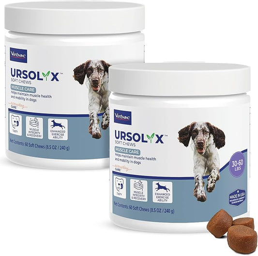 URSOLYX Soft Chews for Dogs | Muscle Health Support for Senior, Active or Recovering Dogs, Medium | 120 Count 4-Month Supply