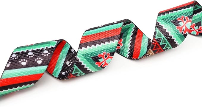 Mercano Adjustable Dog Collar - Special Design Patterns, Soft Nylon Comfortable Durable Pet Collar for Small Medium Large Dogs (M, Ethnic Green)