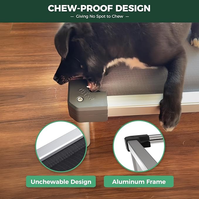 FXW TitanNest Chew-Proof Elevated Dog Bed, Raised Cot for Indoor/Outdoor/Camping Use, Durable & Washable Padded Pet Bed for Extra-Small Dogs, 30.0" L x 22.0" W x 4.5" H, Gray