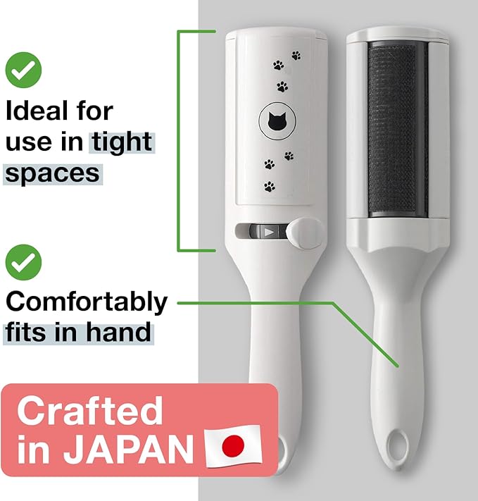 Necoichi Purrfection Neat & Easy Cat Hair Pet Hair Remover, Textured microfibers Trap Fur & lint Fast, Made in Japan