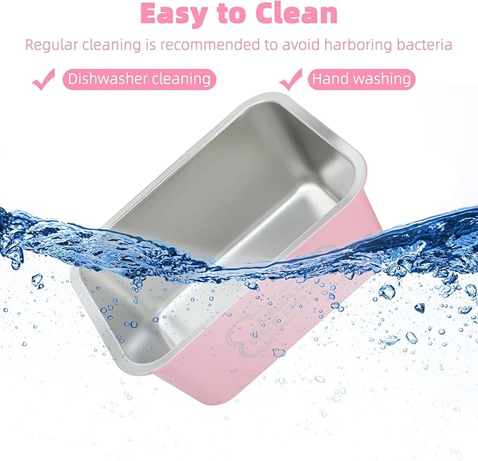 3 Gallons Large Dog Water Bowl, High Capacity Stainless Steel Dog Bowls, Indoor Outdoor Water Bowl for Dogs Metal Pet Food Dish for Medium Large Giant Breed Easy to Clean (Pink)