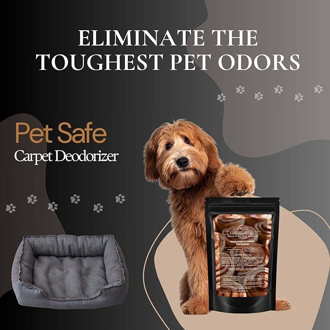 Warm Cinnamon Roll Carpet Freshener Powder 16 oz | Powerful Odor Eliminator for Home | Upholstery Deodorizer | Carpet Deodorizer | Pet Urine | Cat Litter Box