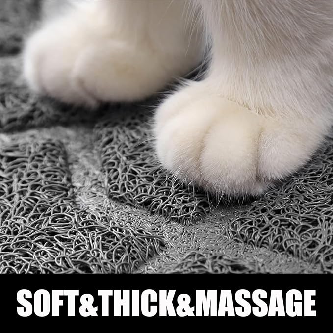 Yimobra Cat Litter Mat, 24"x20" Litter Mat with Litter Lock Mesh, Soft Cat Litter Mat Litter Trapping Mat, Easy to Clean, Non-Slip, Water Resistant, Litter Free Floors, Dark Grey